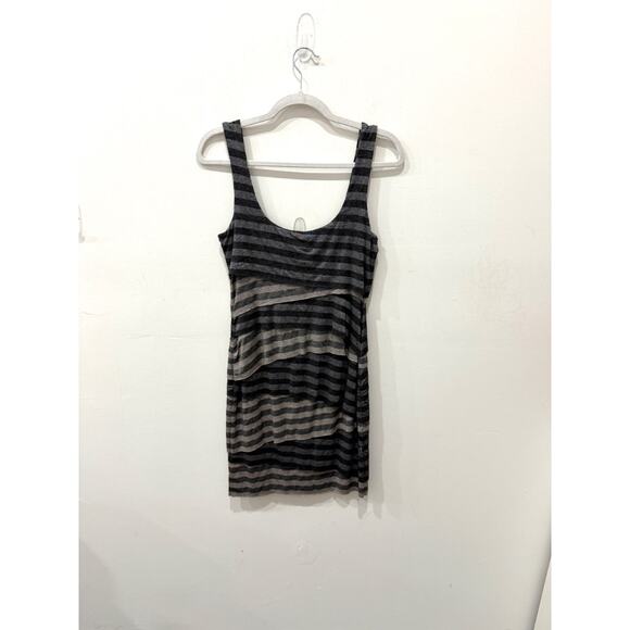 NWT B44 Dressed Desi Tiered Bandage Mini Dress Black Gray Women's Size Medium - Picture 2 of 4